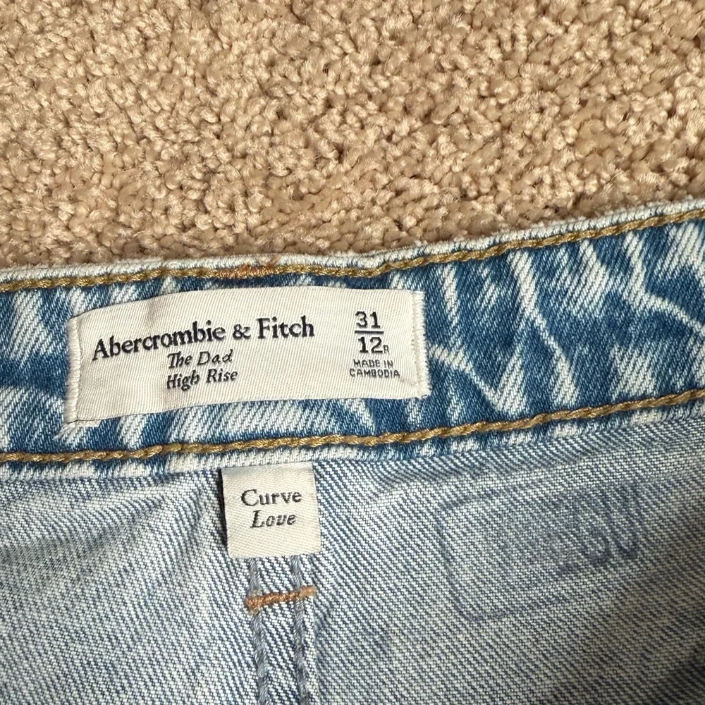 Abercrombie & Fitch The Dad High Rise Jeans Size 31 / 12 Curve Love - Picture 2 of 3